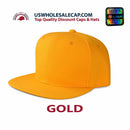 LOGA Solid Blank Plain Polyester Snapback Hat Plastic Snap Flat Visor High Crown