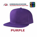 LOGA Solid Blank Plain Polyester Snapback Hat Plastic Snap Flat Visor High Crown