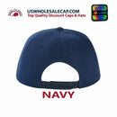 LOGA Solid Blank Plain Polyester Snapback Hat Plastic Snap Flat Visor High Crown