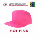 LOGA Solid Blank Plain Polyester Snapback Hat Plastic Snap Flat Visor High Crown