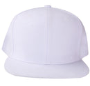 LOGA Solid Blank Plain Polyester Snapback Hat Plastic Snap Flat Visor High Crown