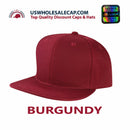 LOGA Solid Blank Plain Polyester Snapback Hat Plastic Snap Flat Visor High Crown