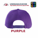 LOGA Solid Blank Plain Polyester Snapback Hat Plastic Snap Flat Visor High Crown