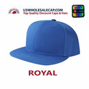 LOGA Solid Blank Plain Polyester Snapback Hat Plastic Snap Flat Visor High Crown
