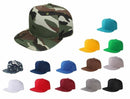 LOGA Solid Blank Plain Polyester Snapback Hat Plastic Snap Flat Visor High Crown