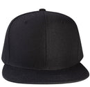 LOGA Solid Blank Plain Polyester Snapback Hat Plastic Snap Flat Visor High Crown