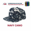 LOGA Solid Blank Plain Polyester Snapback Hat Plastic Snap Flat Visor High Crown