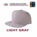 LOGA Solid Blank Plain Polyester Snapback Hat Plastic Snap Flat Visor High Crown
