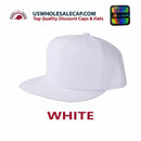LOGA Solid Blank Plain Polyester Snapback Hat Plastic Snap Flat Visor High Crown