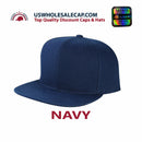 LOGA Solid Blank Plain Polyester Snapback Hat Plastic Snap Flat Visor High Crown