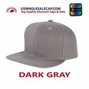 LOGA Solid Blank Plain Polyester Snapback Hat Plastic Snap Flat Visor High Crown