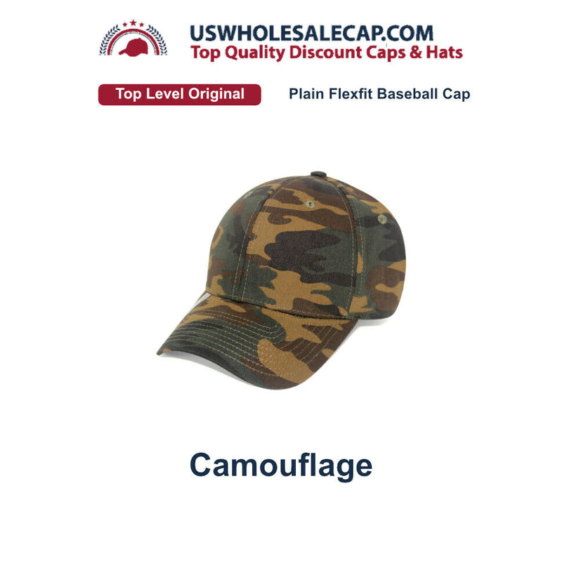 Top Level 4350 District Plain Brand New Baseball Cap with Flex fit Back S/M L/XL