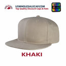 LOGA Solid Blank Plain Polyester Snapback Hat Plastic Snap Flat Visor High Crown