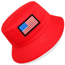 TOP LEVEL : USA | Unisex Lightweight Cotton USA Flag Design Bucket Hat