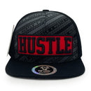 TOP LEVEL : HUSTLE | Red Patch Design Snapback Cap