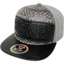 TOP LEVEL : BLESSED | Synthetic Leather Visor & Patch at Front Design Snapback Cap