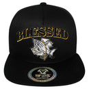 TOP LEVEL : BLESSED | Front-raised Verbiage Design & Prayer's Hand with Money Design Snapback Cap