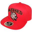 TOP LEVEL : BLESSED | Front-raised Verbiage Design & Prayer's Hand with Money Design Snapback Cap