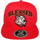 TOP LEVEL : BLESSED | Front-raised Verbiage Design & Prayer's Hand with Money Design Snapback Cap