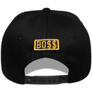 TOP LEVEL : BOSS | Front Raised Bo$$ Verbiage with Woven Textured Jute Fabric Design Snapback Cap