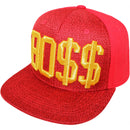 TOP LEVEL : BOSS | Front Raised Bo$$ Verbiage with Woven Textured Jute Fabric Design Snapback Cap