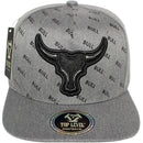 TOP LEVEL : BULL | Embroidered Felt Patch Design Snapback Cap