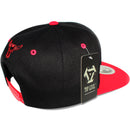 TOP LEVEL : BULL | Embroidered Black and Red Lines Design Snapback Cap