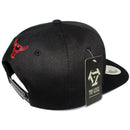 TOP LEVEL : BULL | Embroidered Black and Red Lines Design Snapback Cap