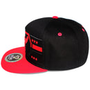 TOP LEVEL : BULL | Embroidered Black and Red Lines Design Snapback Cap