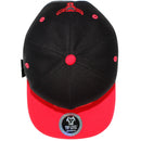 TOP LEVEL : BULL | Embroidered Black and Red Lines Design Snapback Cap