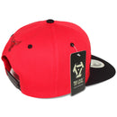 TOP LEVEL : BULL | Embroidered Black and Red Lines Design Snapback Cap
