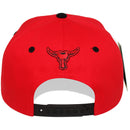 TOP LEVEL : BULL | Embroidered Black and Red Lines Design Snapback Cap
