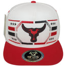 TOP LEVEL : BULL | Embroidered Black and Red Lines Design Snapback Cap