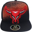 TOP LEVEL : BULL | Front Raised Bull Verbiage with Dripping Design Snapback Cap