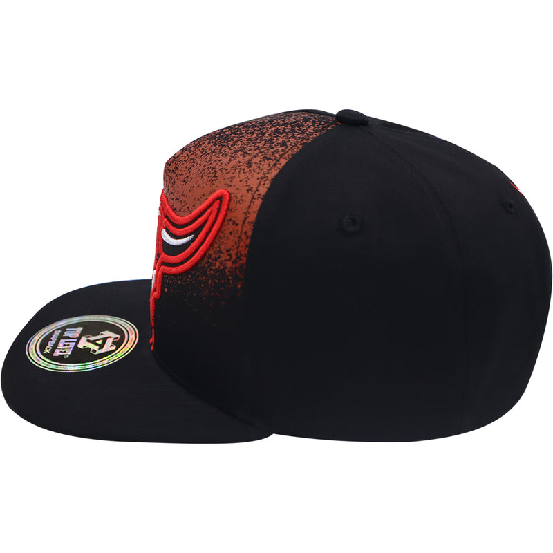 TOP LEVEL : BULL | Front Raised Bull Verbiage with Dripping Design Snapback Cap