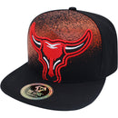 TOP LEVEL : BULL | Front Raised Bull Verbiage with Dripping Design Snapback Cap