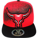 TOP LEVEL : BULL | Front Raised Bull Verbiage with Dripping Design Snapback Cap