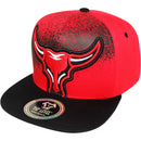 TOP LEVEL : BULL | Front Raised Bull Verbiage with Dripping Design Snapback Cap