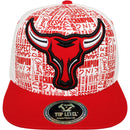 TOP LEVEL : BULL | Front Raised Bull Embroidery with Verbiage Print Design Snapback Cap