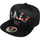 TOP LEVEL : CALIFORNIA | Front-raised Verbiage Embroidery with CALI Floral Print Design Snapback Cap