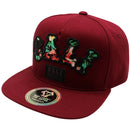 TOP LEVEL : CALIFORNIA | Front-raised Verbiage Embroidery with CALI Floral Print Design Snapback Cap