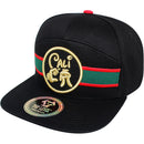TOP LEVEL : CALI | Front Raised Cali Verbiage with Hand Sign Design Snapback Cap