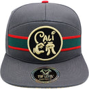 TOP LEVEL : CALI | Front Raised Cali Verbiage with Hand Sign Design Snapback Cap