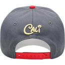 TOP LEVEL : CALI | Front Raised Cali Verbiage with Hand Sign Design Snapback Cap