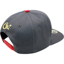 TOP LEVEL : CALI | Front Raised Cali Verbiage with Hand Sign Design Snapback Cap