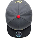 TOP LEVEL : CALI | Front Raised Cali Verbiage with Hand Sign Design Snapback Cap