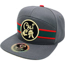 TOP LEVEL : CALI | Front Raised Cali Verbiage with Hand Sign Design Snapback Cap