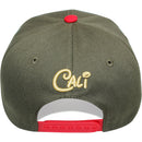 TOP LEVEL : CALI | Front Raised Cali Verbiage with Hand Sign Design Snapback Cap