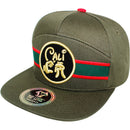 TOP LEVEL : CALI | Front Raised Cali Verbiage with Hand Sign Design Snapback Cap