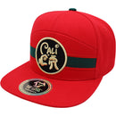 TOP LEVEL : CALI | Front Raised Cali Verbiage with Hand Sign Design Snapback Cap